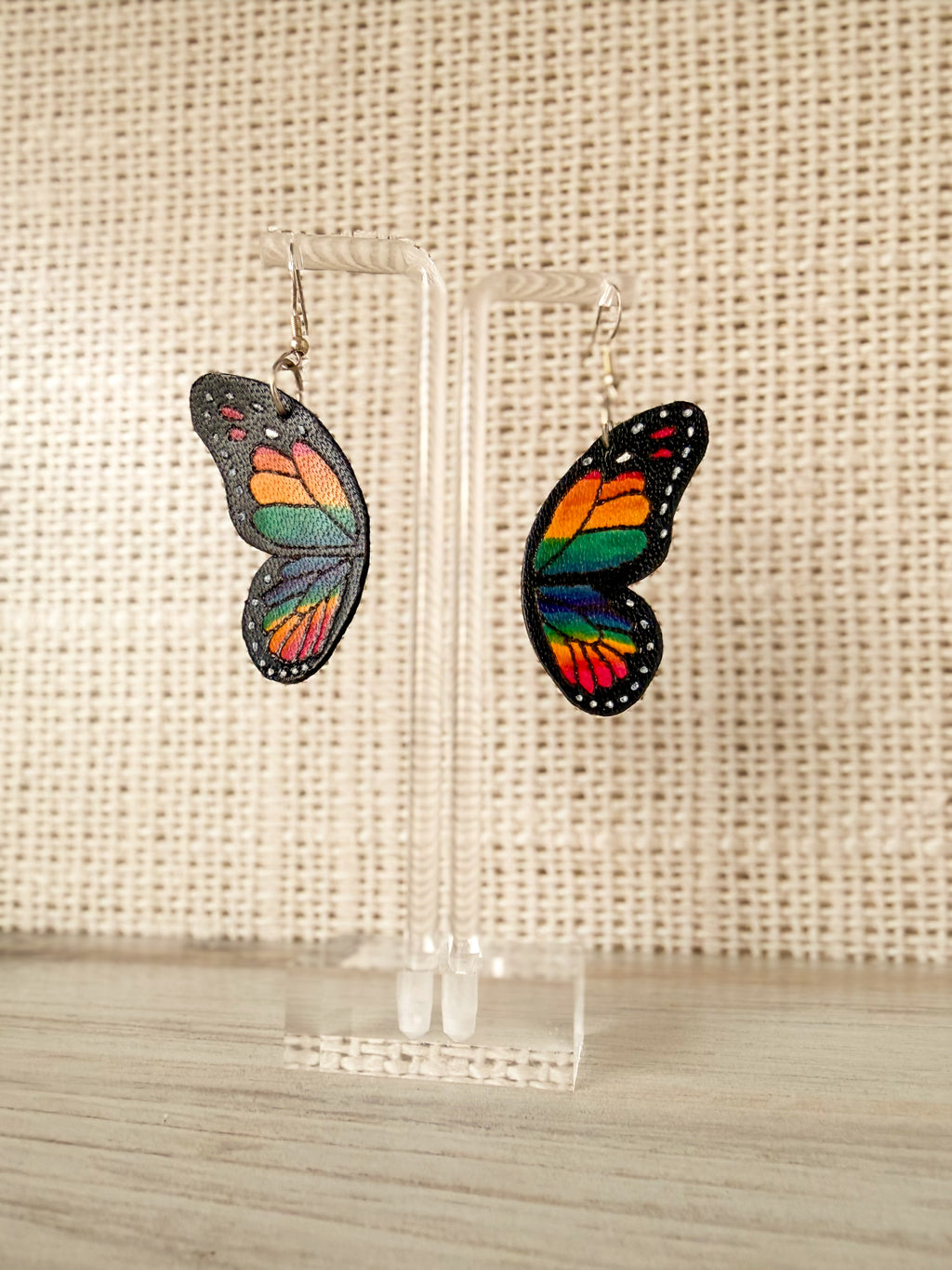 Leather Butterfly Wing Earrings