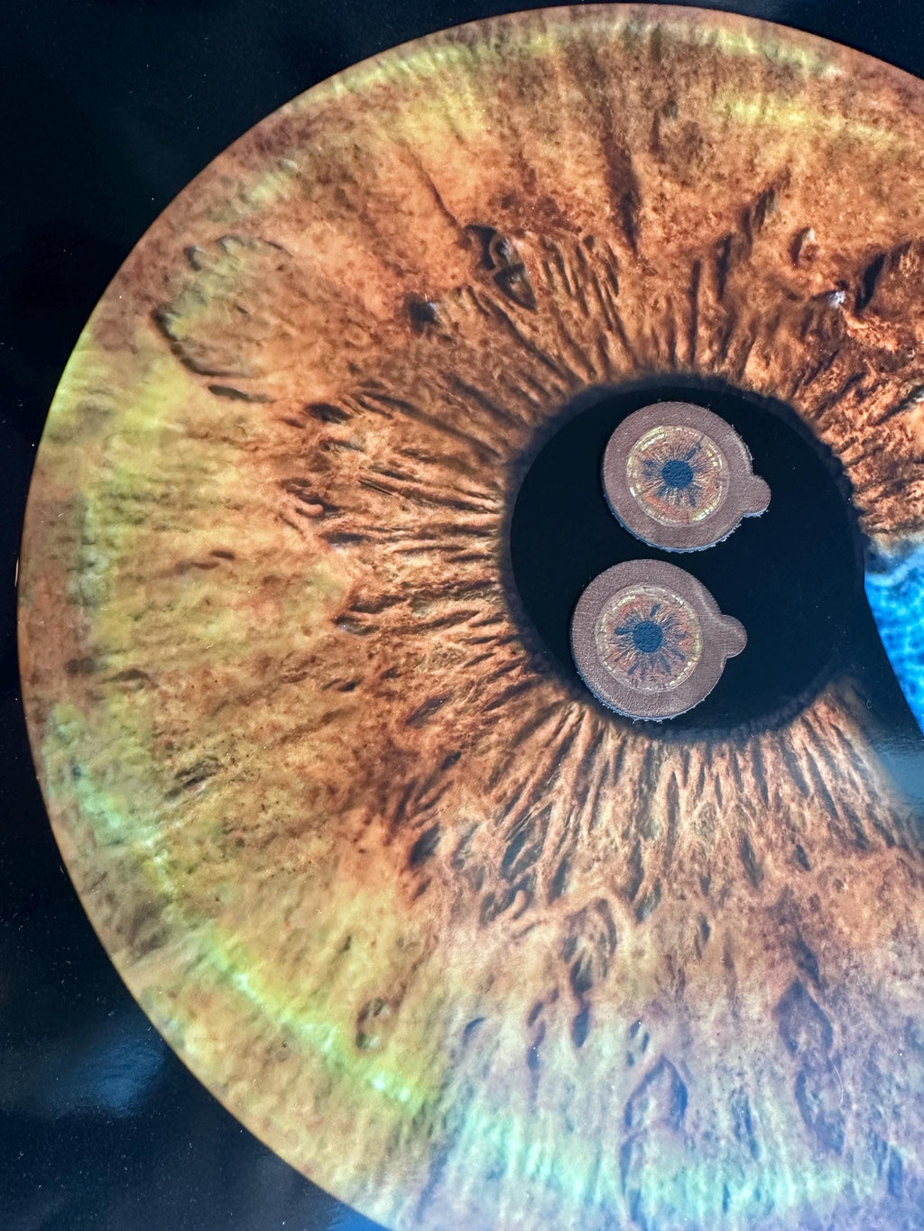 Hand-Painted Leather Iris Eye Earrings