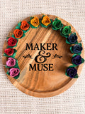 Leather Rose Earrings