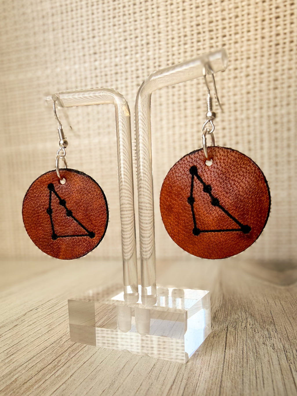 Leather Zodiac Constellation Earrings