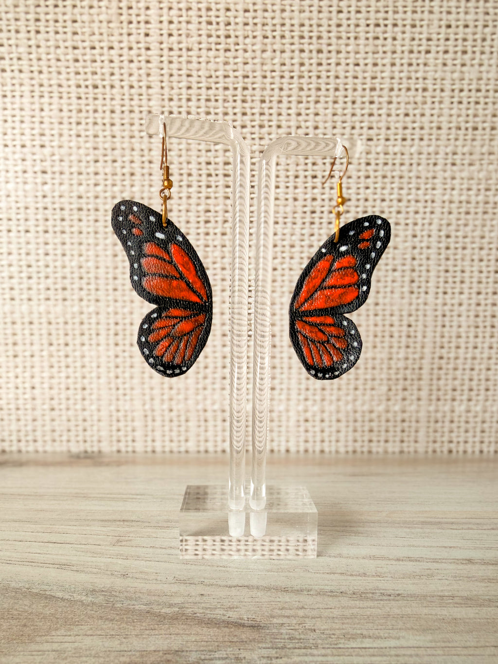 Leather Butterfly Wing Earrings