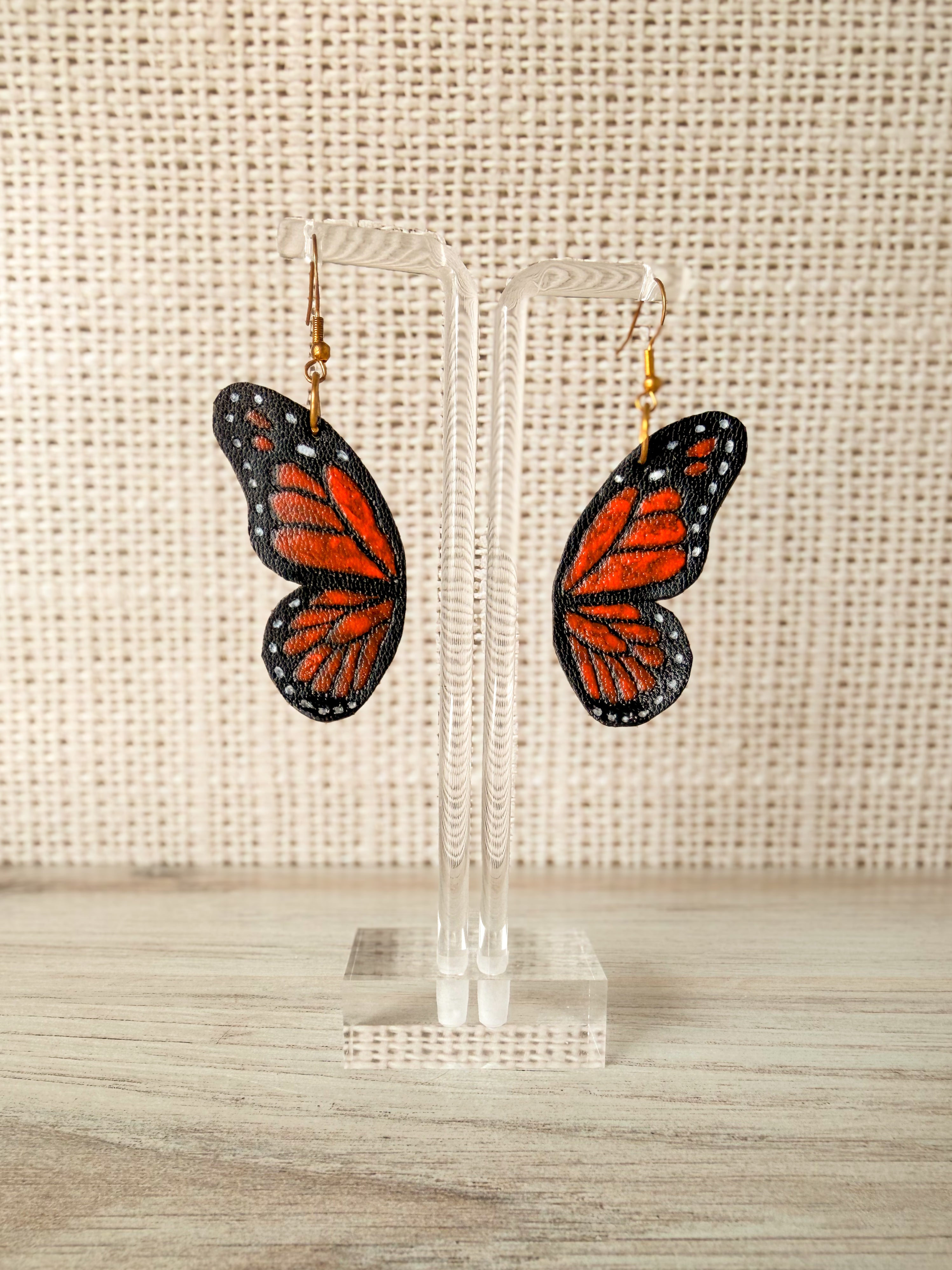 Leather Butterfly Wing Earrings