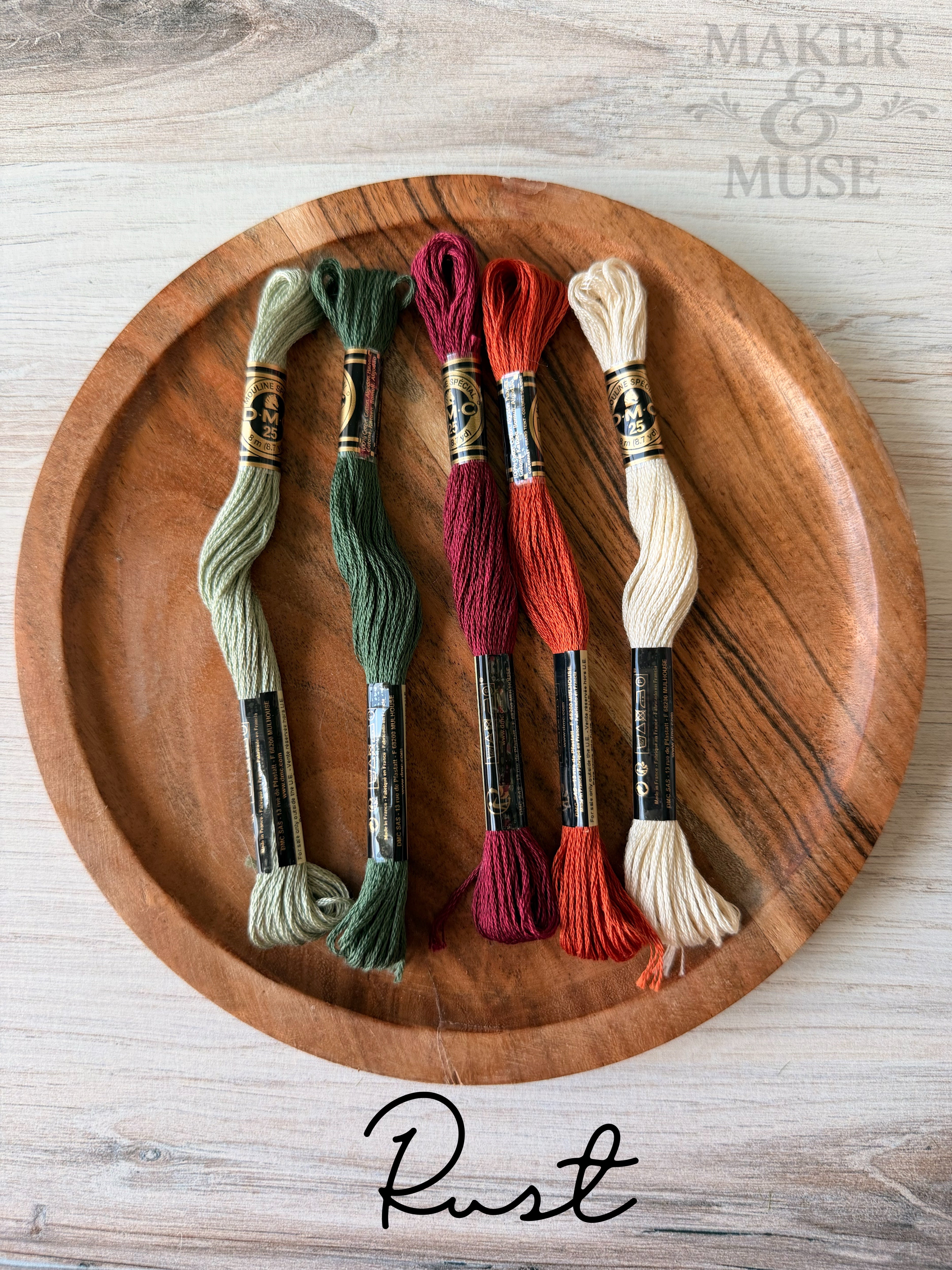 Leather and Embroidered Initial Ornaments