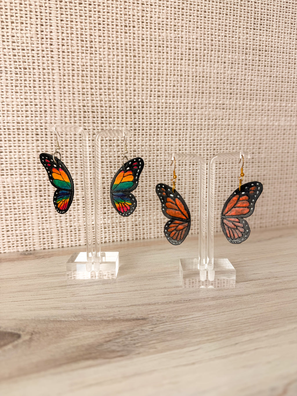 Leather Butterfly Wing Earrings