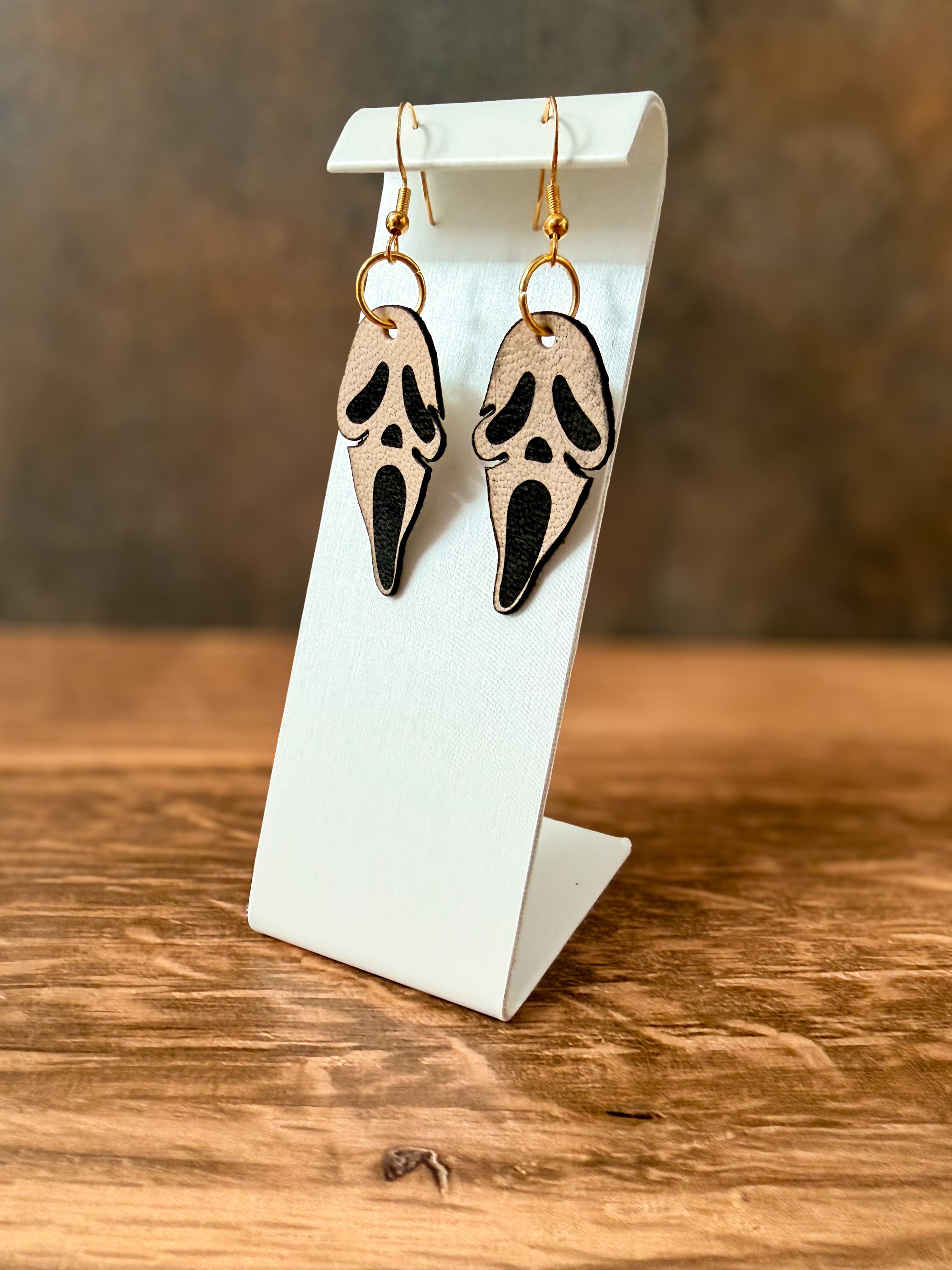 Leather Spooky Halloween Themed Earrings